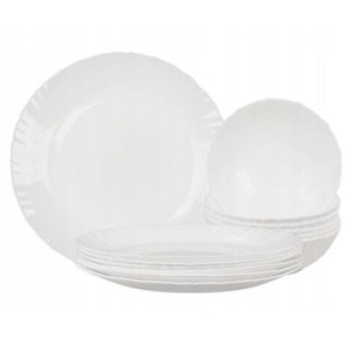 Serwis obiadowy 18 elementów Opalex Carbo biały